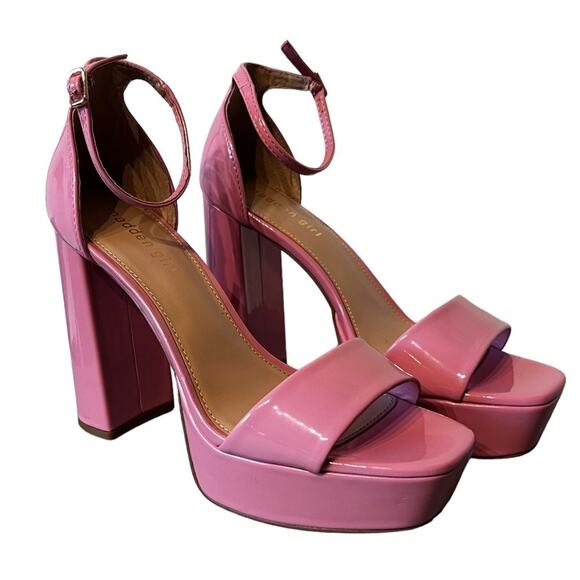 Madden Girl Omega Pink Platform Heeled Sandals Size 10 - Picture 1 of 10